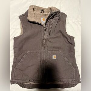 Carhartt Brown Fleece-Lined Vest